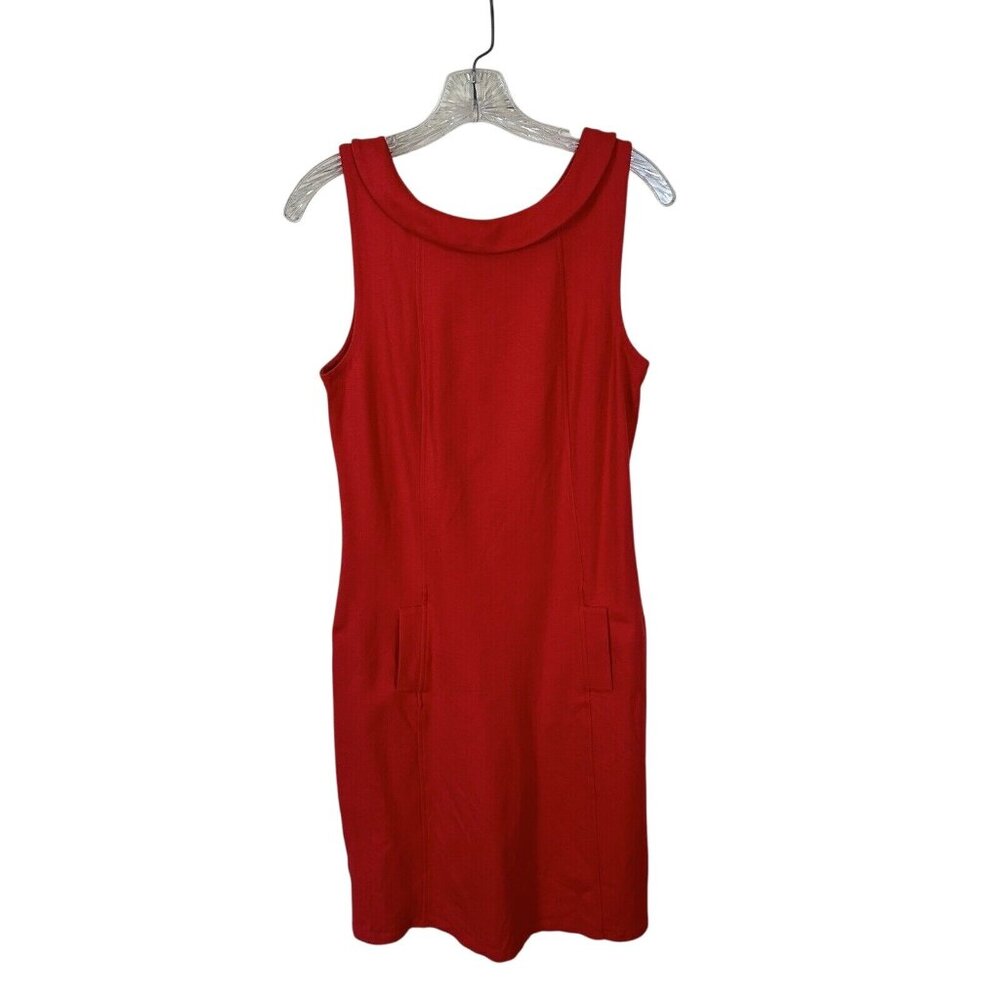 Boden Womens Coral Pink Collared Sleeveless Knee Length Dress 8 Med Go Go 60s